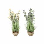 NEW Dekorativna rastlina DKD Home Decor 30 x 30 x 78 cm Roza Kovina Lila Zelena PVC (2 kosov)