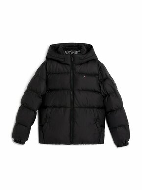 Otroška puhovka Tommy Hilfiger črna barva - črna. Otroški jakna iz kolekcije Tommy Hilfiger. Podložen model