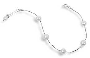 JwL Luxury Pearls Fina zapestnica iz pravih belih biserov JL0173 srebro 925/1000