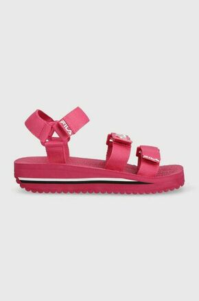 Otroški sandali Fila roza barva - roza. Otroški sandali iz kolekcije Fila. Model je izdelan iz tekstilnega materiala. Model z mehkim