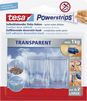 Tesa Powerstrips plastični obešalnik z lepilnim trakom
