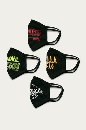 LaBellaMafia varnostna maska (4-pack) - črna. Zaščitna maska iz kolekcije LaBellaMafia. Model izdelan iz materiala s potiskom.