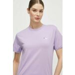 Bombažna kratka majica Fila vijolična barva - vijolična. Kratka majica iz kolekcije Fila. Model izdelan iz udobne pletenine.