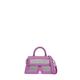 Usnjena torbica Karl Lagerfeld vijolična barva - vijolična. Majhna torbica iz kolekcije Karl Lagerfeld. Model na zapenjanje, izdelan iz naravnega usnja.