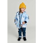 Otroška zimska jakna Reima Moomin Lykta - modra. Otroška zimska jakna iz kolekcije Reima. Delno podložen model, izdelan iz vodoodpornega materiala z visoko zračnostjo.