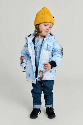 Otroška zimska jakna Reima Moomin Lykta - modra. Otroška zimska jakna iz kolekcije Reima. Delno podložen model