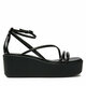 Usnjeni sandali Calvin Klein WEDGE SANDAL 30 LTH ženski, črna barva, HW0HW01949 - črna. Sandali iz kolekcije Calvin Klein. Model je izdelan iz naravnega usnja. Model z mehkim, oblikovanim vložkom zagotavlja udobje.