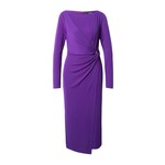 Obleka Lauren Ralph Lauren vijolična barva - vijolična. Obleka iz kolekcije Lauren Ralph Lauren. Model izdelan iz tanke, elastične pletenine. Zaradi vsebnosti poliestra je tkanina bolj odporna na gubanje.