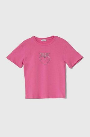 Otroška kratka majica Pinko Up vijolična barva - vijolična. Otroške kratka majica iz kolekcije Pinko Up. Model izdelan iz tanke
