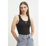 Top Armani Exchange črna barva, XW000090 AF10805 - črna. Top iz kolekcije Armani Exchange, izdelana iz tanke, zelo elastične pletenine. Poliamid zagotavlja trajnejši izdelek.