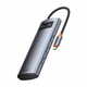 BASEUS Metal Gleam USB-C HUB adapter 4x USB 3.2, siva