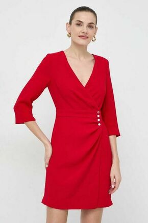 Obleka Morgan rdeča barva - rdeča. Elegantna obleka iz kolekcije Morgan. Model izdelan iz enobarvne tkanine. Poliester zagotavlja večjo odpornost na gubanje.