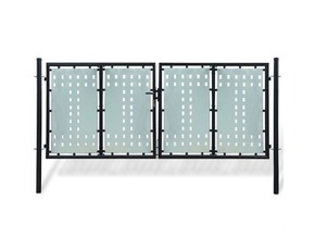 VIDAXL Enojna ograjna vrata 300x175 cm črna