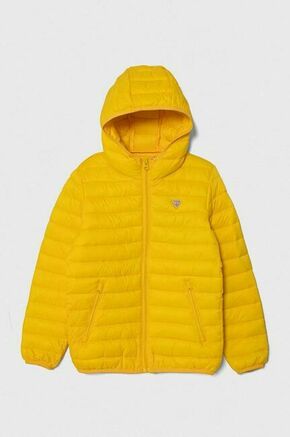 Otroška jakna Guess rumena barva - rumena. Otroški jakna iz kolekcije Guess. Delno podložen model