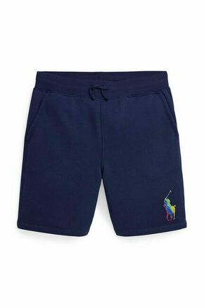 Otroške kratke hlače Polo Ralph Lauren mornarsko modra barva - mornarsko modra. Otroški kratke hlače iz kolekcije Polo Ralph Lauren. Model izdelan iz pletenine s potiskom.