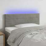 shumee LED posteljno vzglavje svetlo sivo 80x5x78/88 cm žamet