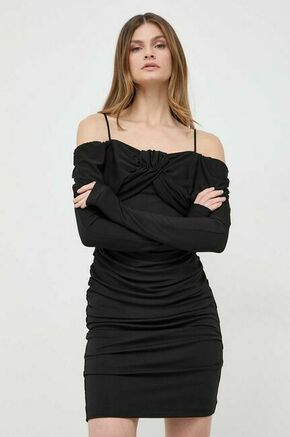 Obleka Marciano Guess črna barva - črna. Obleka iz kolekcije Marciano Guess. Model izdelan iz elastičnega materiala