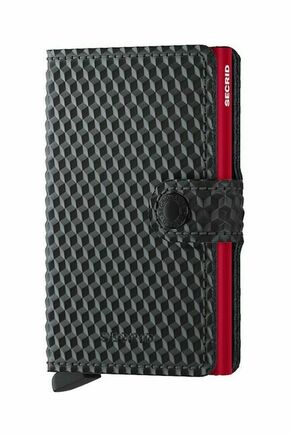 Usnjena denarnica Secrid Cubic Black-Red črna barva - črna. Mala denarnica iz kolekcije Secrid. Model izdelan iz kombinacije naravnega usnja in kovine.