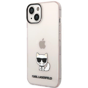 KARL LAGERFELD KLHCP14MCTTRI zaščita ovitek za iPhone 14 Plus 6.7 prozorno roza - Choupette Logo