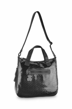 Torbica Tous črna barva - črna. Srednje velika torbica iz kolekcije Tous. Model na zapenjanje