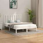 Greatstore Okvir za posteljo, bel, masivni les, 160 x 200 cm