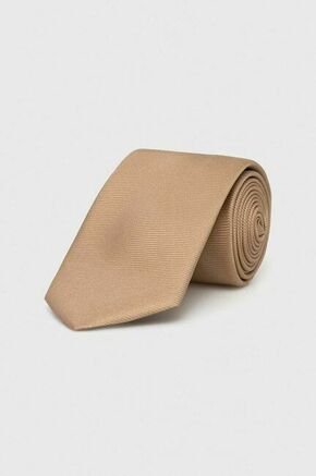 Svilena kravata Moschino črna barva - bež. Kravata iz kolekcije Moschino. Model izdelan iz enobarvne tkanine.