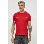Bombažna kratka majica Tommy Hilfiger moški, rdeča barva - rdeča. Kratka majica iz kolekcije Tommy Hilfiger, izdelana iz tanke, elastične pletenine. Model iz izjemno udobne bombažne tkanine, ki je zračna.