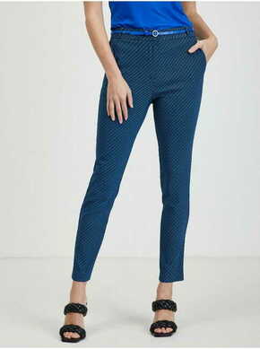 Orsay Černo-modré dámské vzorované kalhoty ORSAY 40