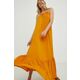 Obleka Answear Lab oranžna barva - oranžna. Obleka iz kolekcije Answear Lab. Model izdelan iz enobarvne tkanine. Model iz izjemno udobne, zračne tkanine.