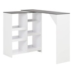 VIDAXL Barska miza s premično polico bela 138x39x110 cm