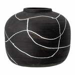 Črna vaza iz terakote Bloomingville Niza, višina 16,5 cm