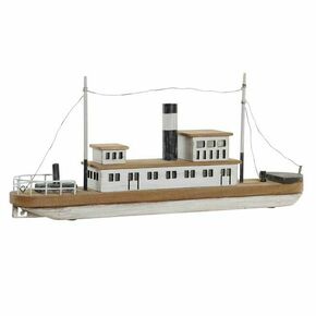 NEW Okrasna Figura DKD Home Decor Naraven Bela Mornar Barco (59 x 10 x 26 cm)
