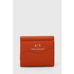 Denarnica Armani Exchange ženski, oranžna barva - oranžna. Mala denarnica iz kolekcije Armani Exchange. Model izdelan iz ekološkega usnja. Model je enostaven za čiščenje in vzdrževanje.