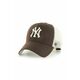 Kapa s šiltom 47brand MLB New York Yankees rjava barva - rjava. Kapa s šiltom vrste baseball iz kolekcije 47brand. Model izdelan iz materiala z nalepko.