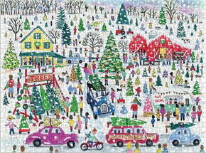 Galison Puzzle Kmetija z božičnimi drevesi 1000 kosov