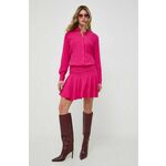Obleka s primesjo svile Pinko vijolična barva - vijolična. Obleka iz kolekcije Pinko. Model izdelan iz vzorčaste tkanine. Izrazit model za posebne priložnosti.