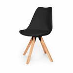 Komplet 2 črnih stolov z nogami iz bukovega lesa Bonami Essentials Gina