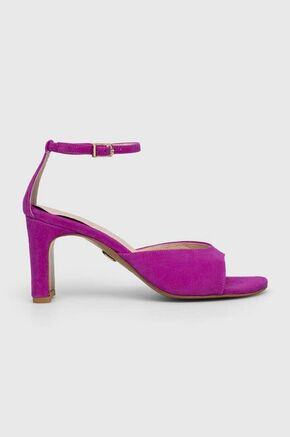 Sandali iz semiša Baldowski vijolična barva - vijolična. Sandali iz kolekcije Baldowski. Model izdelan iz semiš usnja. Model z usnjenim podplatom