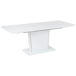 Beliani Zložljiva jedilna miza 160/200 x 90 cm bela SUNDS