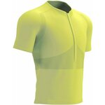 Compressport Trail Half-Zip Fitted SS Top Green Sheen/Safety Yellow XL Tekaška majica s kratkim rokavom