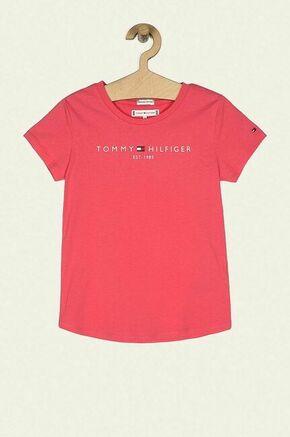 Tommy Hilfiger otroški t-shirt 74-176 cm - roza. Otroški t-shirt iz kolekcije Tommy Hilfiger. Model izdelan iz tanke