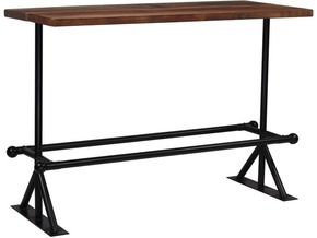 VIDAXL Barska miza trden predelan les temno rjava 150x70x107 cm