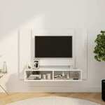 Stenska TV omarica visok sijaj bela 120x23,5x90 cm iverna pl.