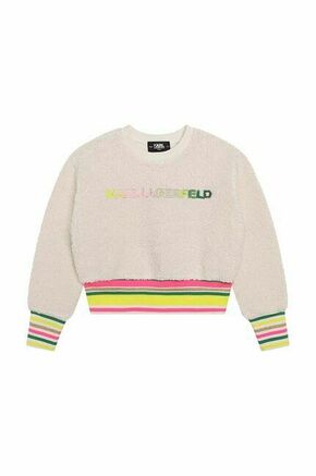 Otroški pulover Karl Lagerfeld bež barva - bež. Otroški pulover iz kolekcije Karl Lagerfeld