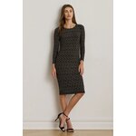Obleka Lauren Ralph Lauren - črna. Obleka iz kolekcije Lauren Ralph Lauren. Model izdelan iz elastične pletenine. Model iz izjemno udobne tkanine z visoko vsebnostjo viskoze.
