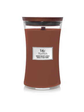 WoodWick rjava dišeča sveča Smoked Walnut &amp; Maple velika vaza