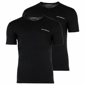 Majica lounge Emporio Armani Underwear 2-pack črna barva - črna. Majica s kratkimi rokavi iz kolekcije Emporio Armani Underwear