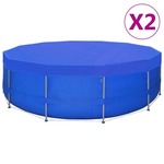 vidaXL Pokrivalo za bazen PE okroglo 2 kosa 460 cm 90 g/m²