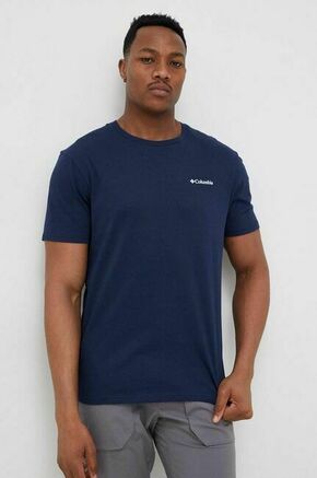 Bombažna kratka majica Columbia mornarsko modra barva - mornarsko modra. Kratka majica iz kolekcije Columbia. Model izdelan iz tanke