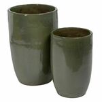 BigBuy Vaza 52 x 52 x 80 cm Zelena keramika (2 enoti)